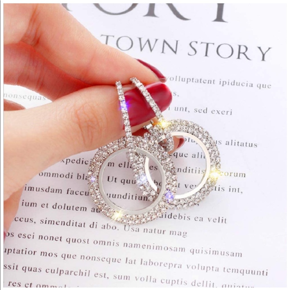 Rhinestone hoop earrings
